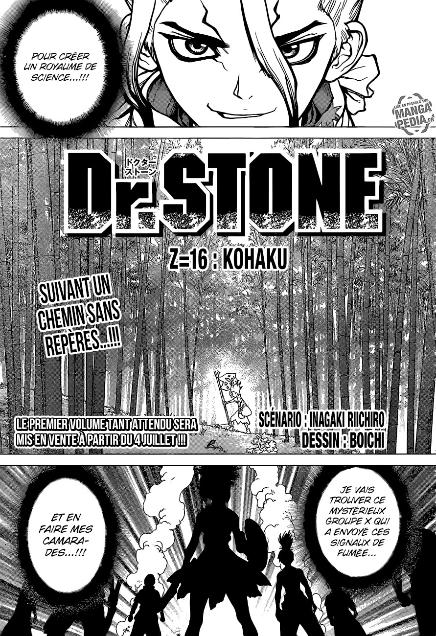 Dr. Stone: Chapter chapitre-16 - Page 1